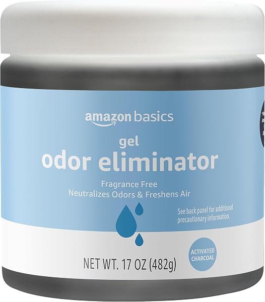 Amazon Basics Gel Odor Eliminator, Activated Charcoal, 17 Oz, Fragrance Free