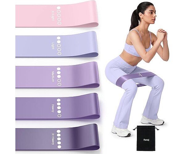 Renoj Resistance Bands for Working Out, 5-Pack Loop Exercise Bands for Home Gym