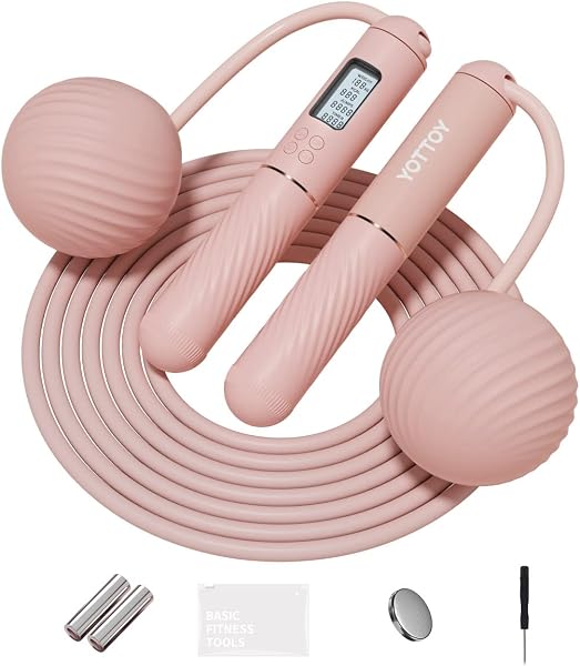 YOTTOY Cordless Counter Jump Rope for Adults with Large...