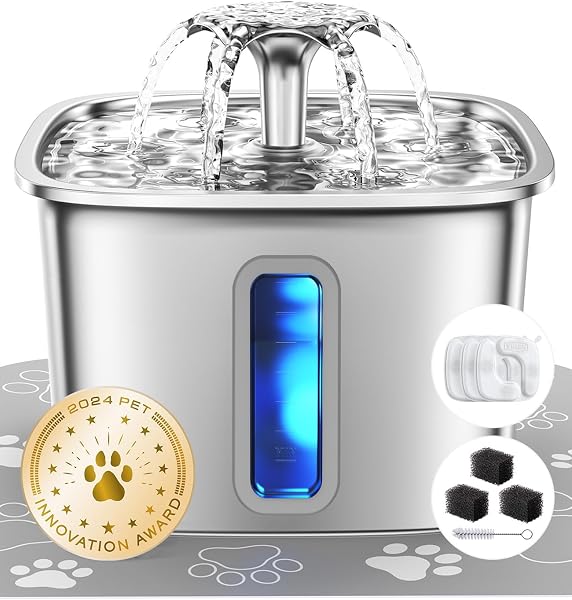 Veken Stainless Steel Cat Water Fountain