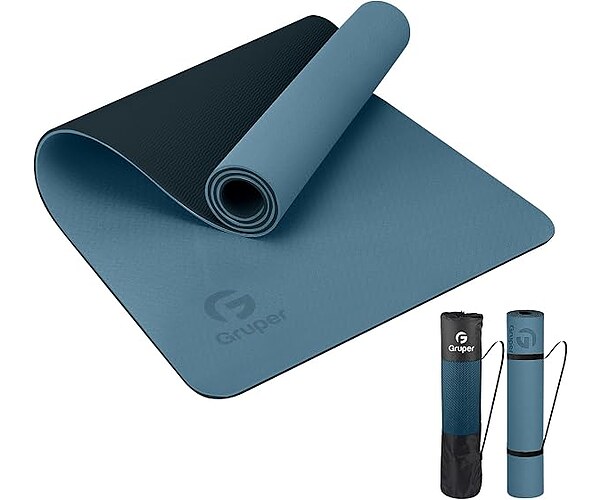 Gruper Yoga Mat Non Slip, Eco Friendly Exercise Mat with Carrying Strap | Pro TPE Yoga Mats for Women, Anti-Tear Workout Mats for Home, Pilates and Floor Exercises, 72 inch L x 24 inch W