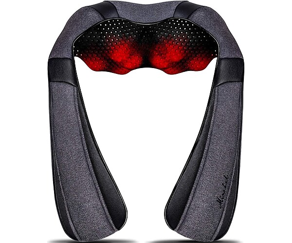 Mirakel Heat Neck Massager for Pain Relief Deep Tissue - Gift for Women Men | Ergonomic 3D kneading nodes, corded design, auto shutoff, Christmas ideal gifts for relaxing use at home, office, or travel