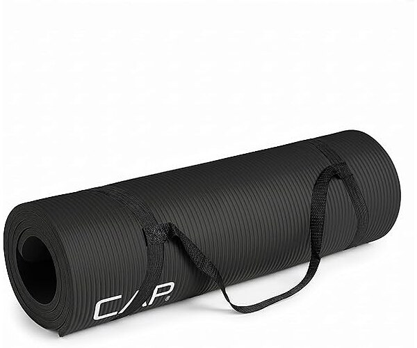 CAP Barbell 1/2-Inch High Density Exercise Yoga Mat with Strap | Multiple Options