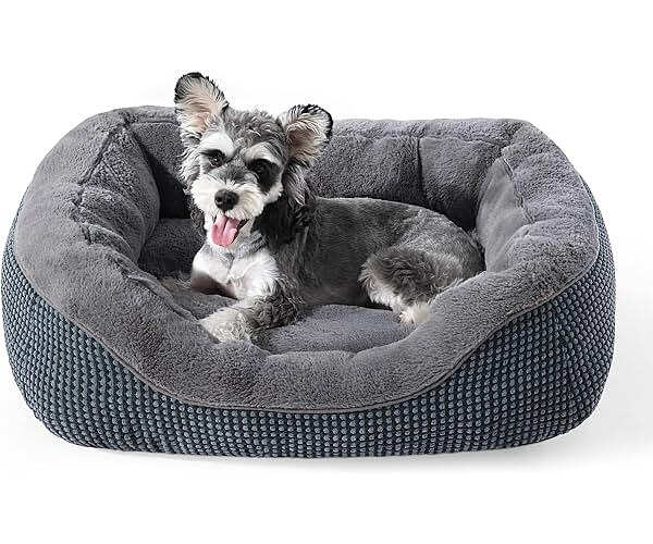 INVENHO Small Dog Bed for Small Dogs, Cat Beds for Indoor Cats Washable, Orthopedic Dog Bed, Warming Soft Calming Sleeping Puppy Bed Durable Pet Bed with Anti-Slip Bottom S(20"x19"x6")