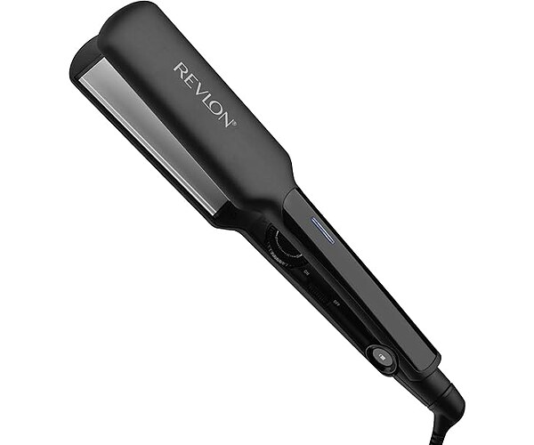 REVLON Ceramic Coated 2" Flat Iron Hair Straightener, Black | Fast Heating Straightener for Quick and Smooth Results, Variable Heat Settings for All Hair Types, Travel Friendly