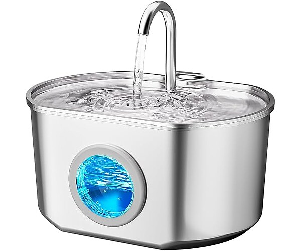 Neareal Stainless Steel Cat Water Fountain, 74oz/2.2L