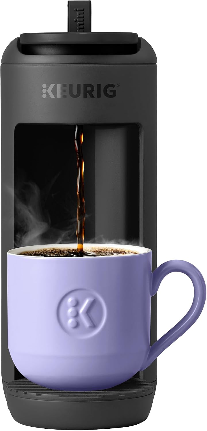 Keurig K-Mini Mate Single Serve K-Cup Pod Coffee Maker, Black | Brews Up to 12 oz Cup, Compact Portable Coffee Machine for Small Spaces, Great for Dorms & Offices