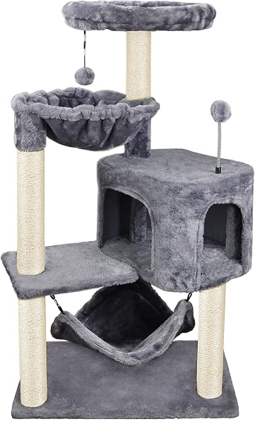 YUNIQUE Cat Tree with Cat Condo and Big Hammock